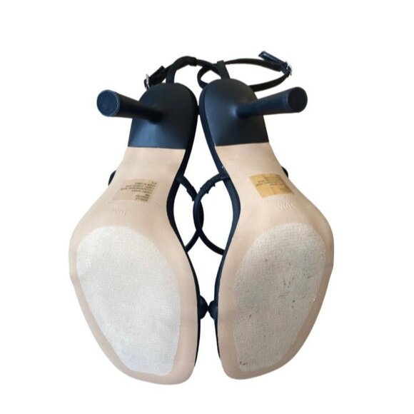 Briella Womens Ankle Strap Square Toe Heels Dress Sandals Black Size 10 Defected - Picture 6 of 7